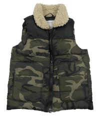 Army-černá šusťáková zateplená vesta Nutmeg