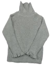 Šedý melírovaný žebrovaný svetrový rolák Matalan