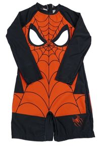 Červeno-černý UV kraťasový overal se Spidermanem Shein