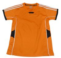 Oranžovo-černé sportovní tričko