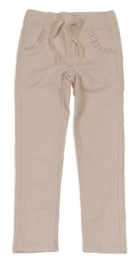 Nové - Světlerůžové džegíny s volánky Kiki&Koko