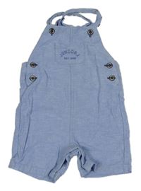 Světlemodré melírované lněné laclové kraťasy Junior J