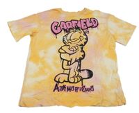 Oranžovo-růžové batikované tričko s Garfieldem H&M