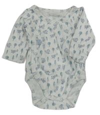 Bílé zavinovací body s liškami a stromky