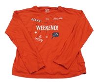 Červené triko s nápisy Pepperts