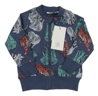 Nové - Tmavomodrá propínací mikina se zvířaty Name it