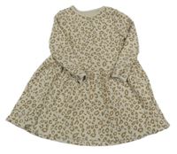 Béžové žebrované šaty s leopardím vzorem George