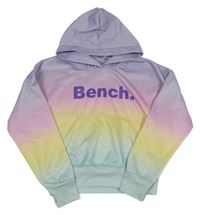 Lila-růžovo-tyrkysová mikina s logem a kapucí Bench