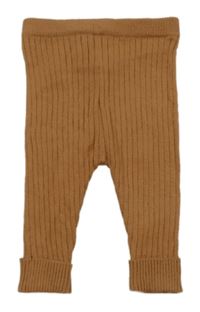 Hnědé žebrované pletené tepláky Nutmeg