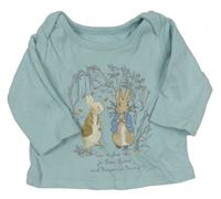 Světlemodré triko s králíky 