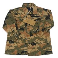 Béžovo-khaki army plátěná košile Next
