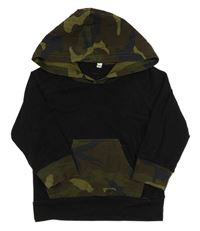 Černo-khaki triko s army kapucí 