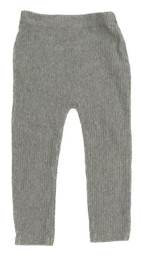 Šedé žebrované sametové tepláky George