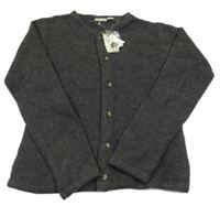 Nové - tmavošedý vlněný propínací svetr Pepperts