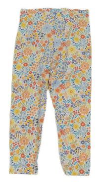 Bílo-barevné květované legíny Nutmeg