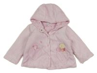 Růžová sametová lehce zateplená propínací mikina s Púem a kapucí Disney