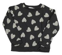 Tmavošedá mikina se srdíčky M&S