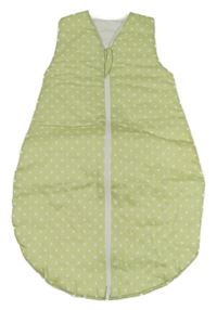 Zelený puntíkatý zateplený spací pytel 