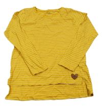 Okrové pruhované triko Yigga