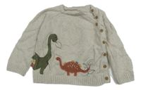 Béžový svetr s dinosaury Nutmeg