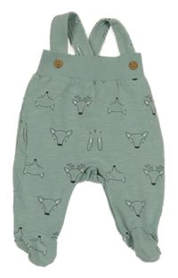 Zelené laclové tepláky se zvířátky Topomini