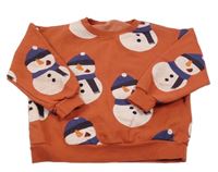 Cihlová oversize mikina se sněhuláky Zara