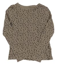 Hnědo-černé leopardí triko H&M