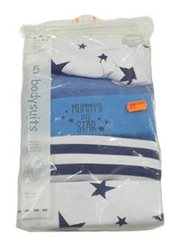 Nové - 5x bílo-tmavomodré body s hvězdičkami dunnes 