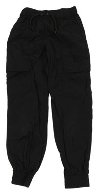 Černé cuff šusťákové kalhoty s kapsami Matalan