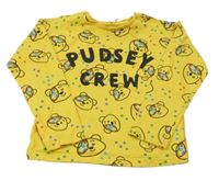 Žluté pyžamové triko s Pudsey George