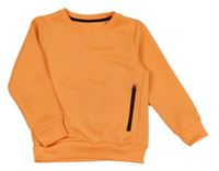 Oranžová mikina s nápisem 