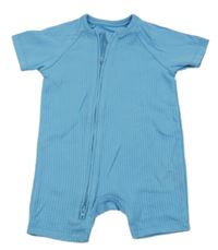 Modrý žebrovaný kraťasový overal George