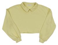 Žlutá crop mikina s límečkem H&M