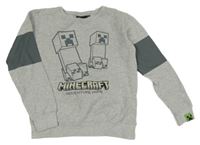 Šedá mikina s Minecraft 