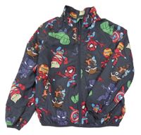 Tmavošedo-barevná šusťáková jarní bunda s Marvel H&M