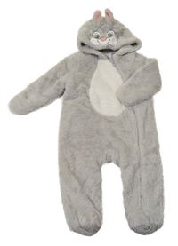 Šedá kožešinová zateplená kombinéza s kapucí - králík Primark