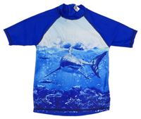 Safírovo-modré UV tričko se žralokem George