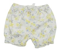 Bílé květované bavlněné kraťasy Matalan