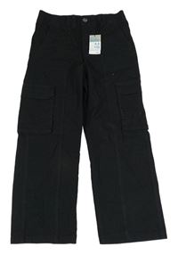 Černé plátěné cargo kalhoty Primark