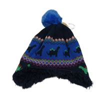 Tmavomodrá čepice s diny a bambulí George