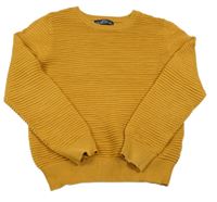 Hořčicový žebrovaný svetr Matalan
