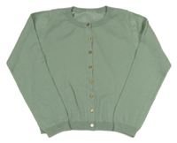 Zelený propínací svetr Tchibo