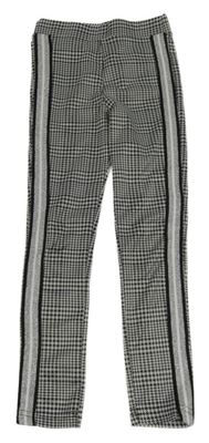 Bílo-černé kostkované legíny s pruhy Y.F.K.