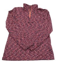 Růžovo-tmavomodrá melírovaná thermo mikina Crivit