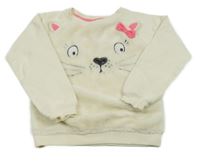 Smetanová mikina s plyšovým prvkem a čumákem Cool Club