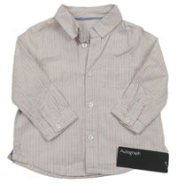 Nové - Bílo-modro-broskvová pruhovaná košile M&S