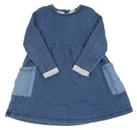 Modré teplákové riflové šaty Next