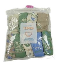 Nové - 9pack - 9x Zeleno-béžovo-modré slipy s diny Primark