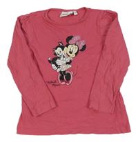 Růžové triko s Minnie a kočičkou Disney