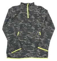 Černo-šedá army sportovní mikina 